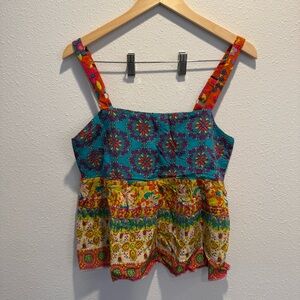 NATURAL LIFE Patricia NWT Boho Patchwork Flowy Tank | Hippie Festival Beach Top